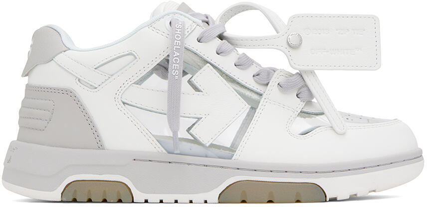 Off-White Gray & White Out Of Office Sneakers Cover