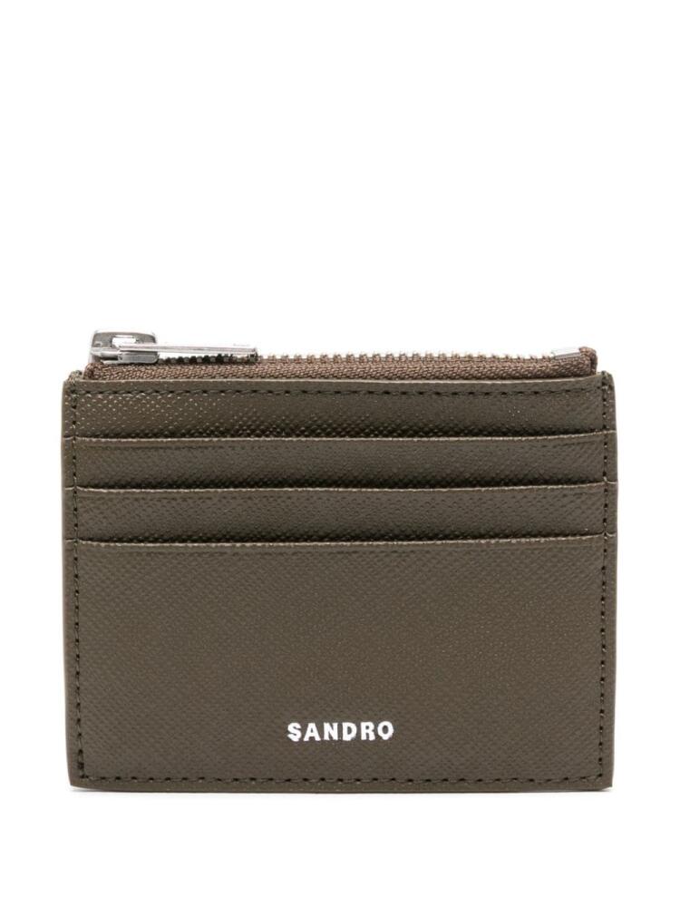 SANDRO leather card holder - Green Cover