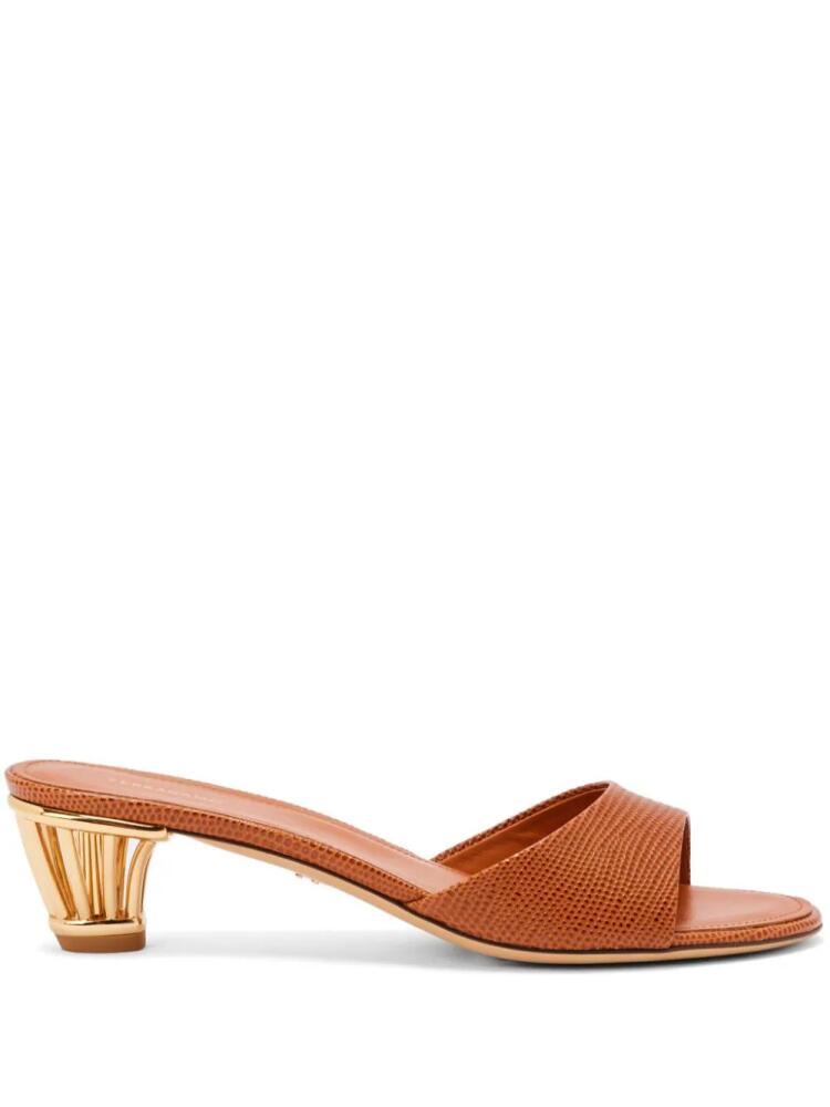 Ferragamo 40mm Cage heel mules - Orange Cover