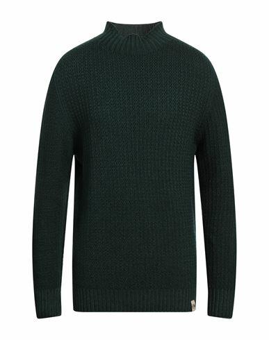 H953 Man Turtleneck Dark green Merino Wool Cover