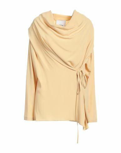 Erika Cavallini Woman Top Beige Acetate, Silk Cover