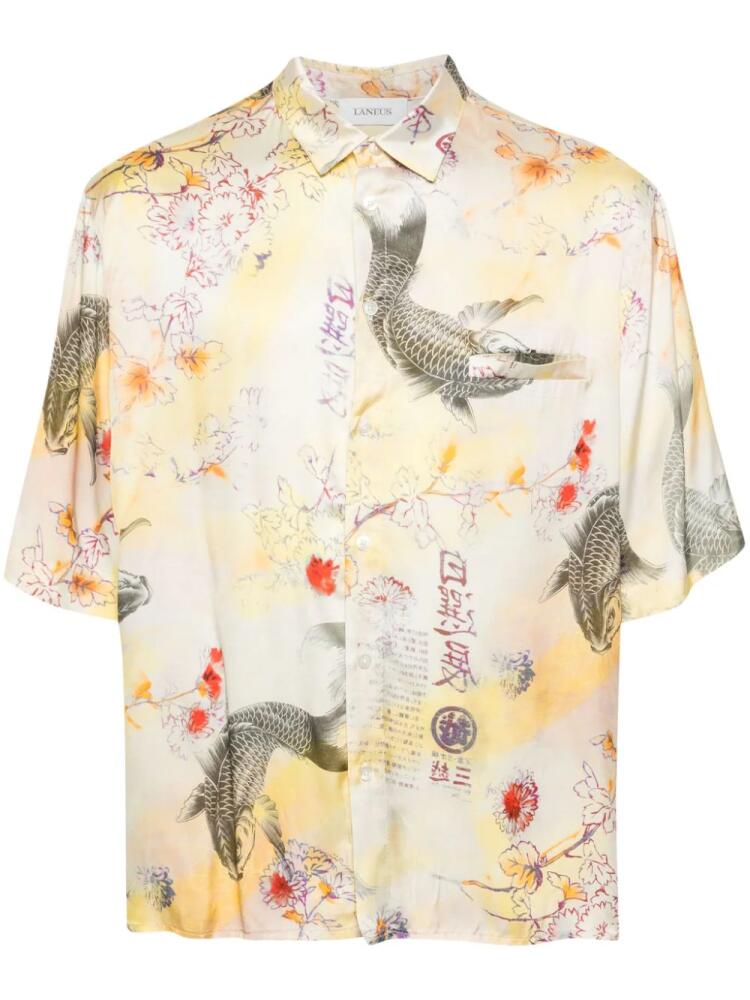 Laneus graphic-print shirt - Yellow Cover