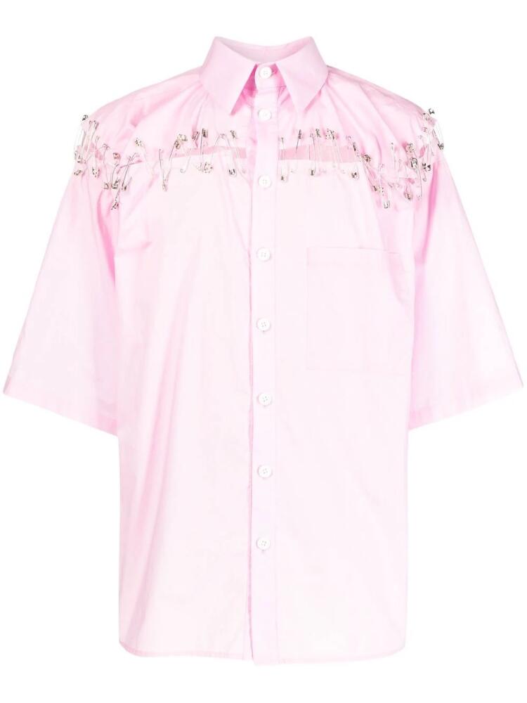 Natasha Zinko Box safety-pin detail shirt - Pink Cover