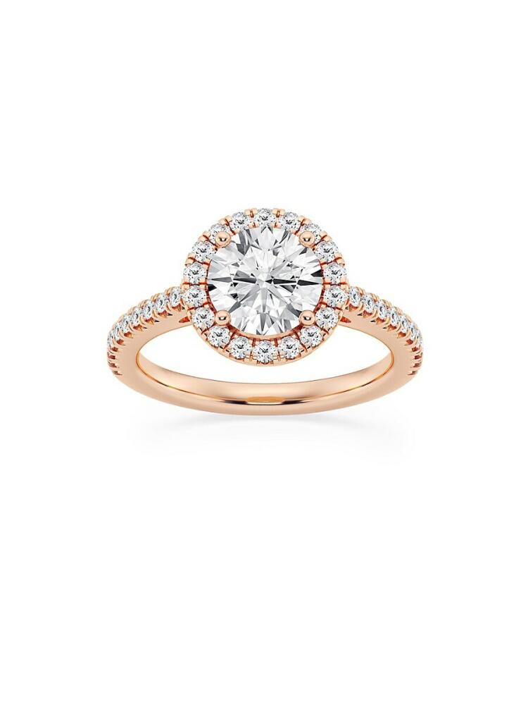 Saks Fifth Avenue Women's Build Your Own Collection 14K Rose Gold Lab Grown Diamond Halo Engagement Ring - 2 Tcw Cover