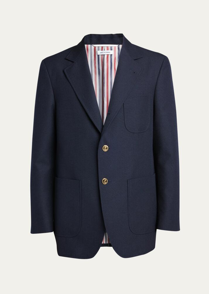 Thom Browne Men's Crisp Wool Unstructured Sport Coat Cover