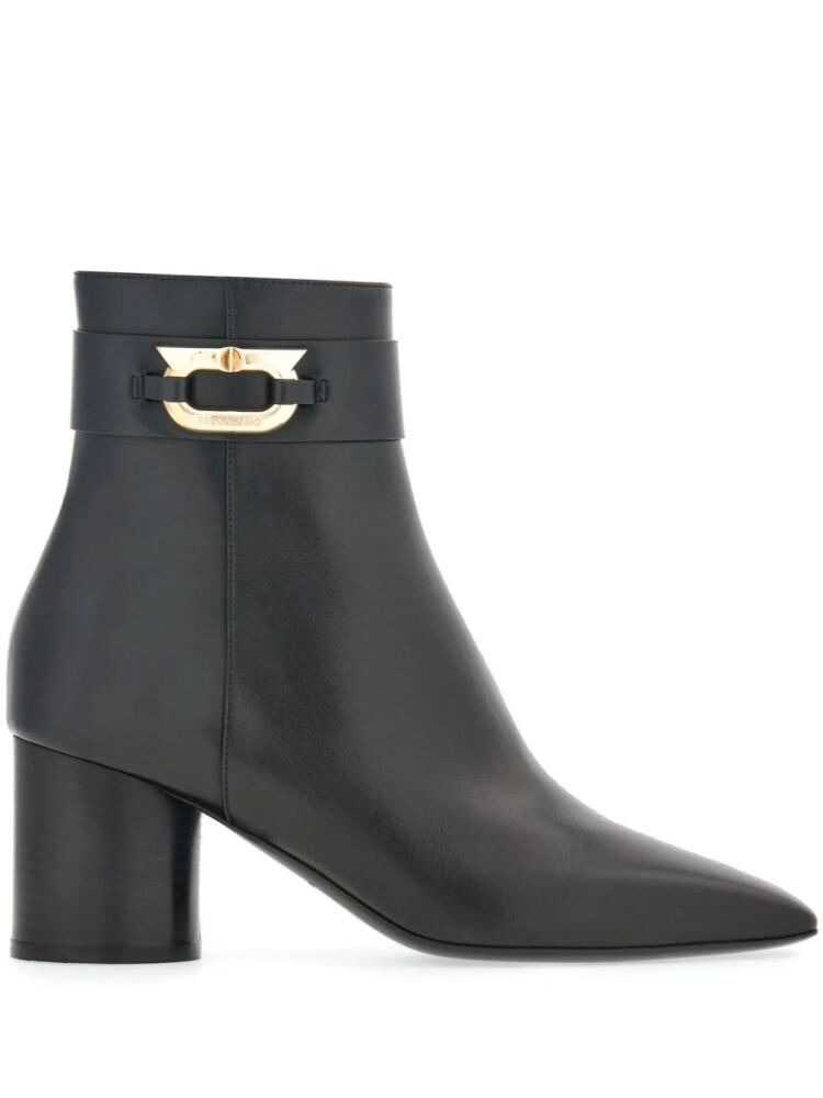 Ferragamo Gancini 60mm leather ankle boots - Black Cover