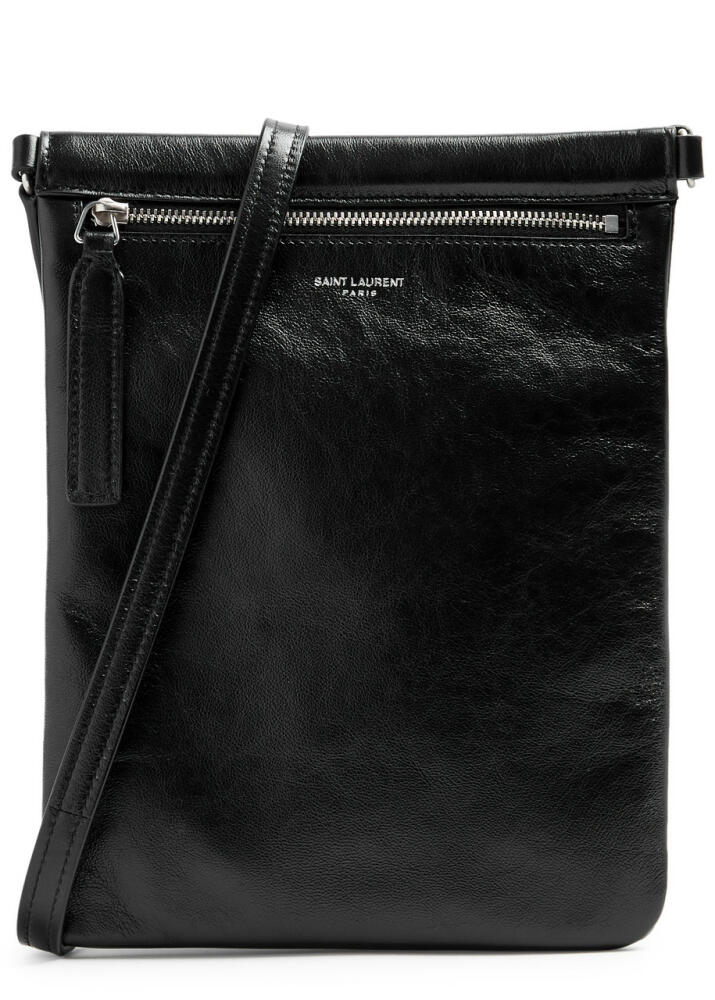 Saint Laurent Flat Side Leather Cross-body bag - Black Cover