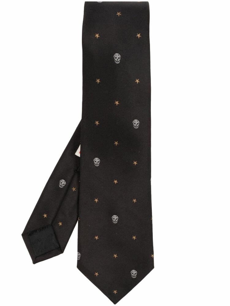 Alexander McQueen skull-motif tie - Black Cover