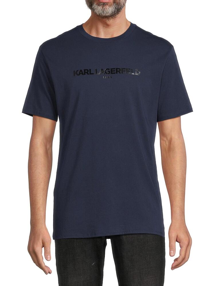 Karl Lagerfeld Paris Men's Core Logo Tee - Navy Cover