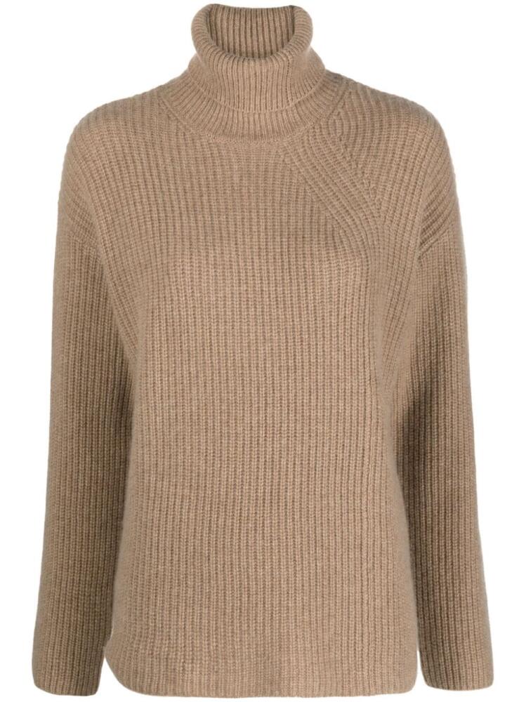 P.A.R.O.S.H. ribbed-knit cashmere rollneck jumper - Brown Cover