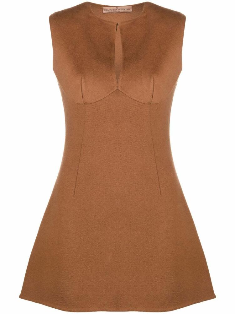 Ermanno Scervino sleeveless flared mini dress - Brown Cover