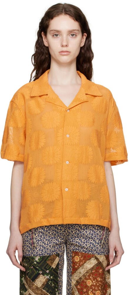 Bode Orange Sunflower Shirt Cover