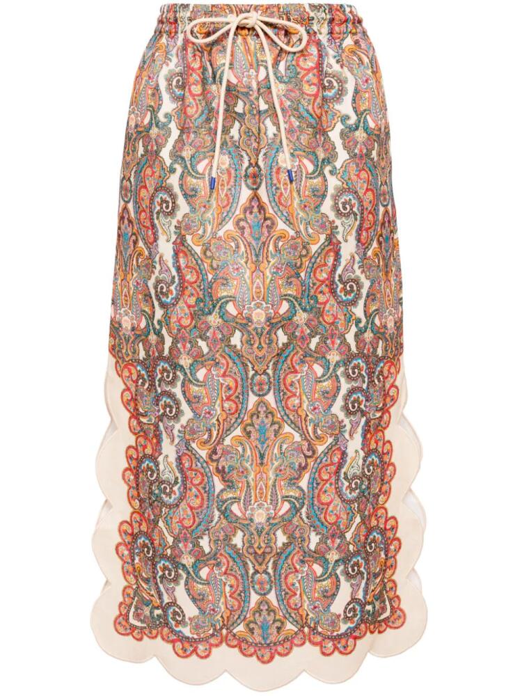 ZIMMERMANN Ottie midi skirt - Pink Cover