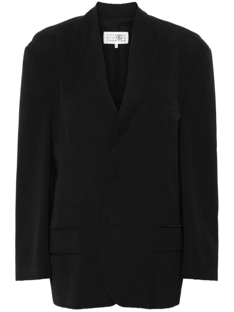 MM6 Maison Margiela raw-cut single-breasted blazer - Black Cover