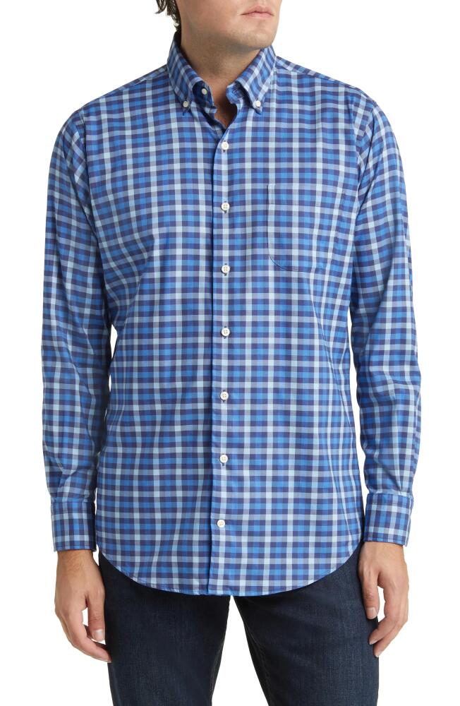 Peter Millar Becket Classic Fit Check Stretch Button-Down Shirt in Navy Cover