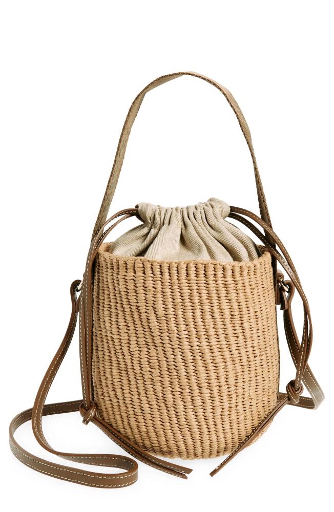 Chloé Small Woody Basket Bucket Bag in 29X Dark Nut Cover