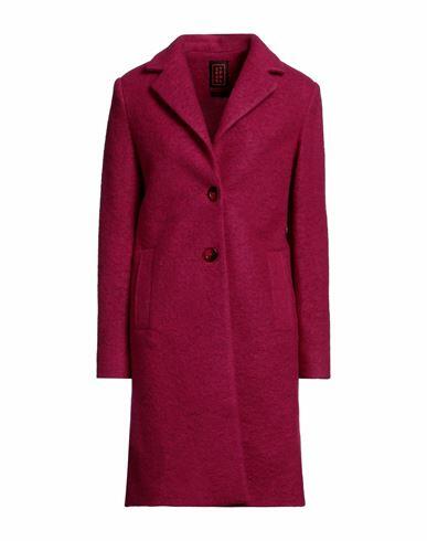 Stefanel Woman Coat Fuchsia Wool, Polyester Cover