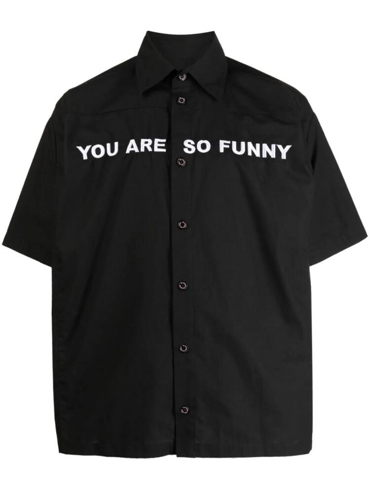 Natasha Zinko You Are So Funny cotton shirt - Black Cover