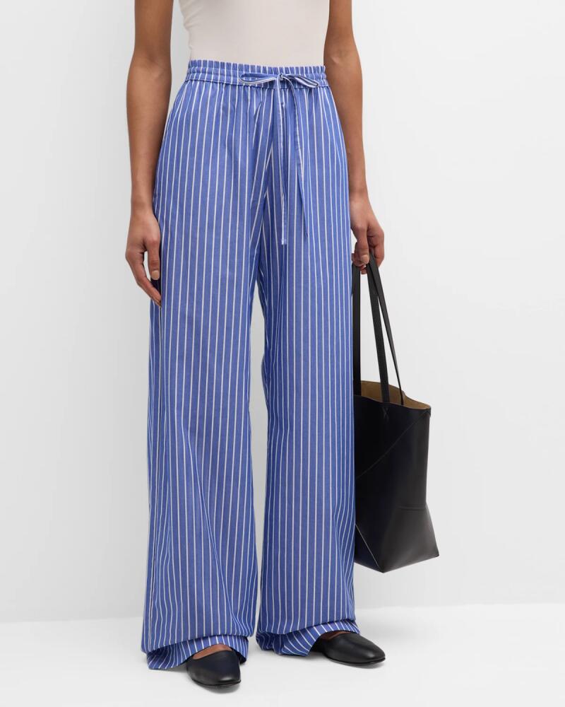 Enza Costa Striped Poplin Resort Pants Cover