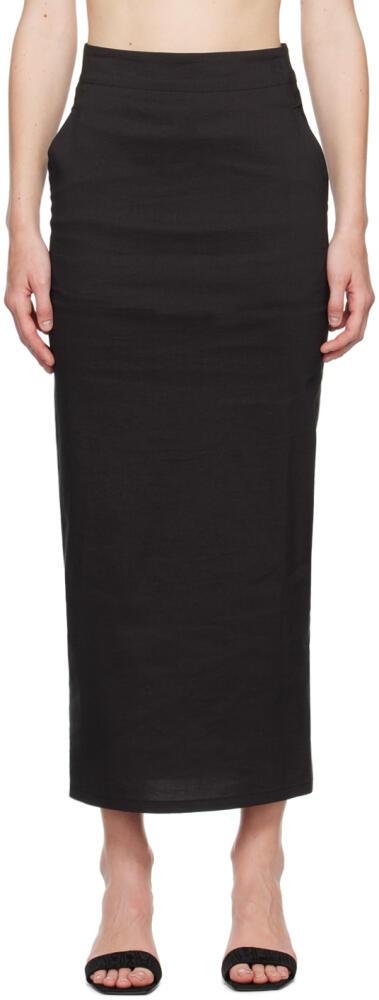 ISSEY MIYAKE Black Membrane Midi Skirt Cover