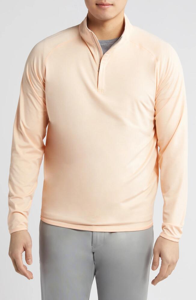 Peter Millar Crown Crafted Stealth Performance Quarter Zip Pullover in Orange Sorbet Cover