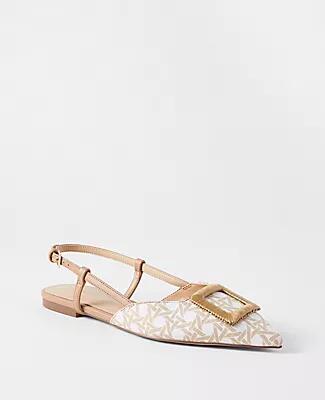 Ann Taylor Covered Buckle Slingback Flats Cover