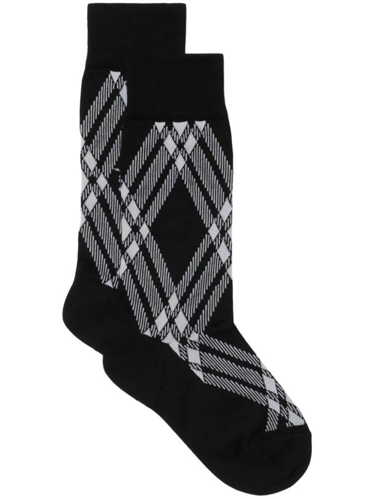 Burberry check-print logo-print socks - Black Cover