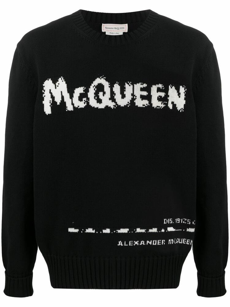 Alexander McQueen logo-intarsia jumper - Black Cover