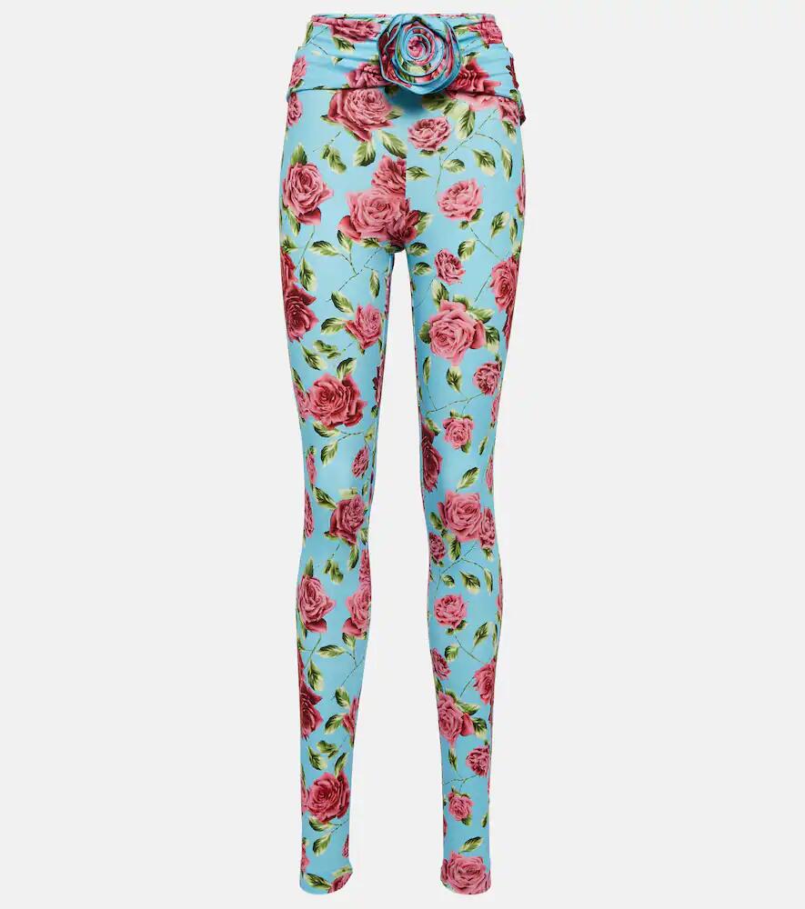 Magda Butrym Floral-appliqué printed leggings Cover