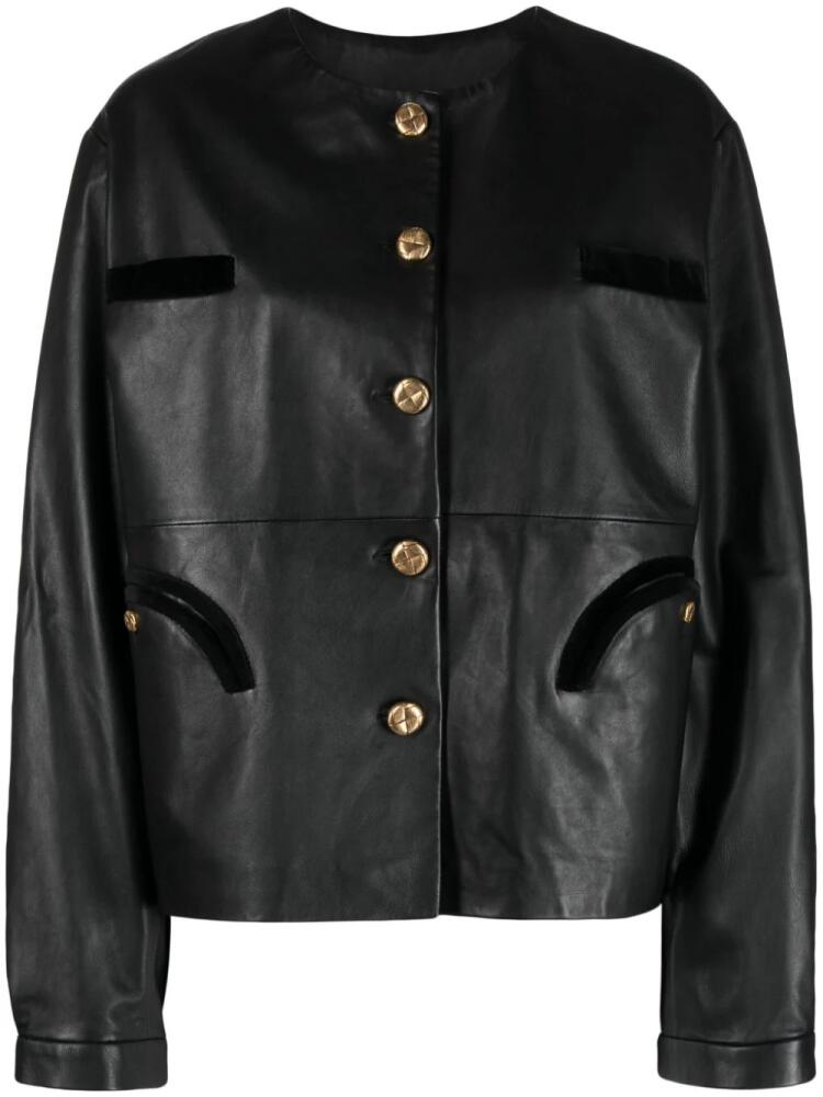 Blazé Milano single-breasted leather jacket - Black Cover