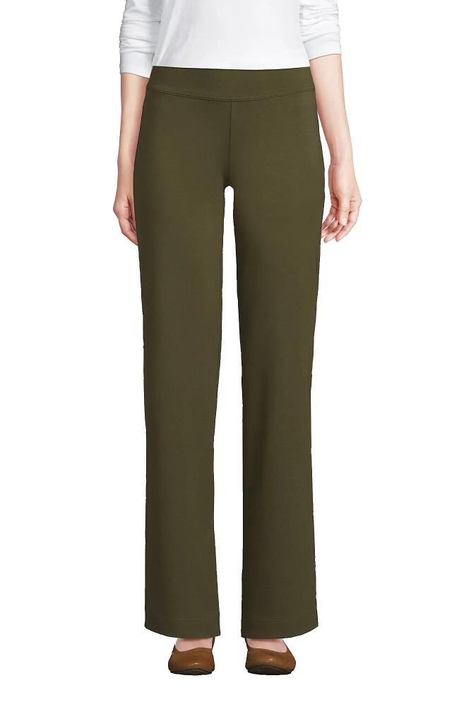 Lands' End Starfish Mid Rise Straight Leg Pants in Forest Moss Cover