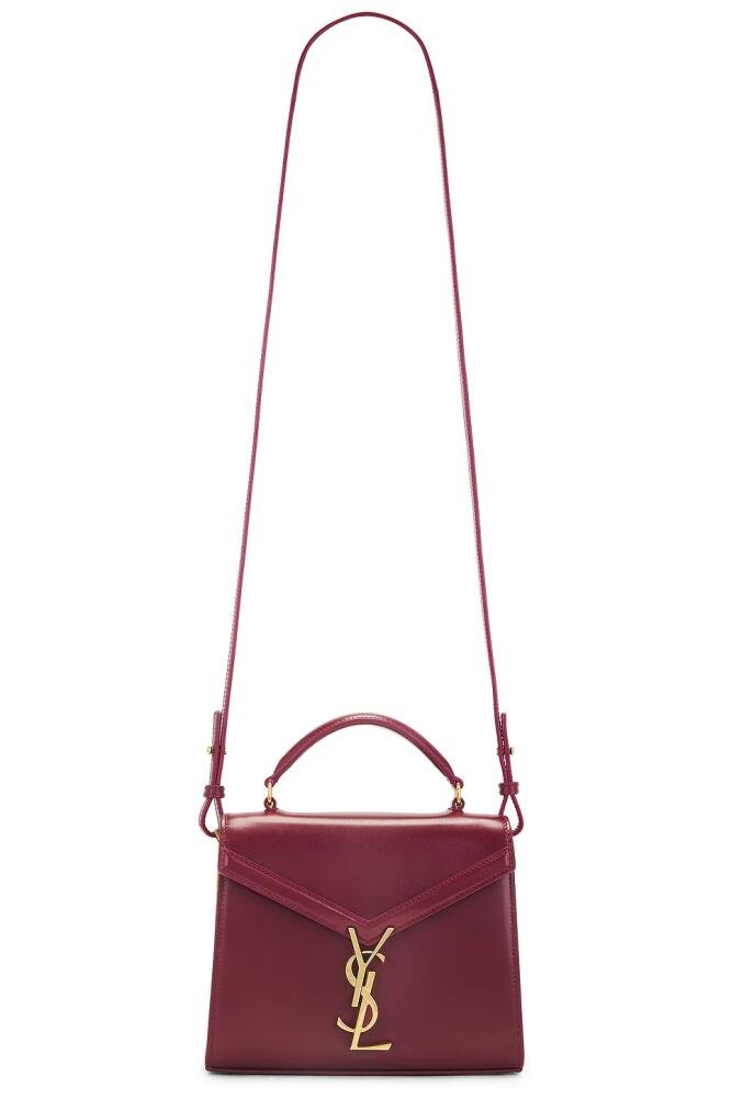 Saint Laurent Mini Cassandra Top Handle Bag in Wine Cover