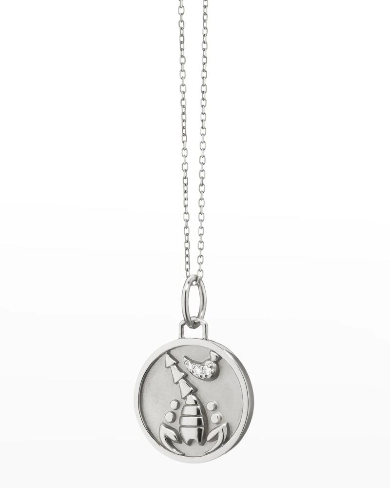 Monica Rich Kosann Sterling Silver Scorpio Zodiac Charm Necklace with White Sapphires Cover