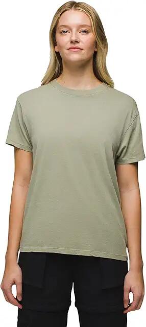 Prana Everyday Vintage Washed Short Sleeve Tee (Juniper Green) Women's Clothing Cover