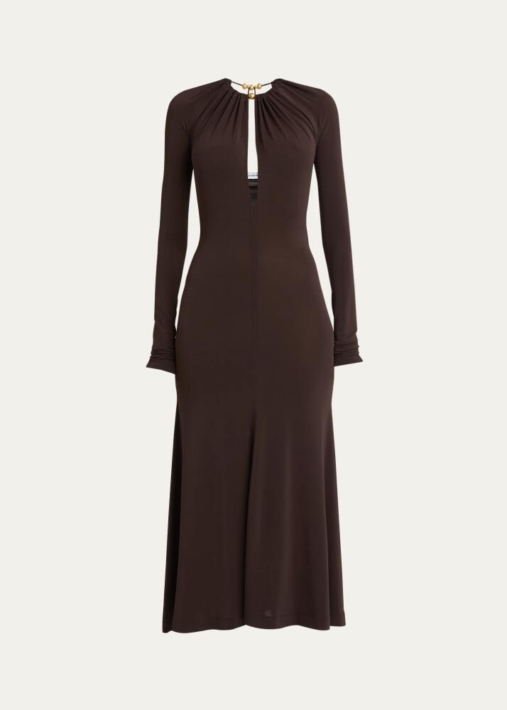 Ferragamo Long-Sleeve Halter Jersey Dress Cover