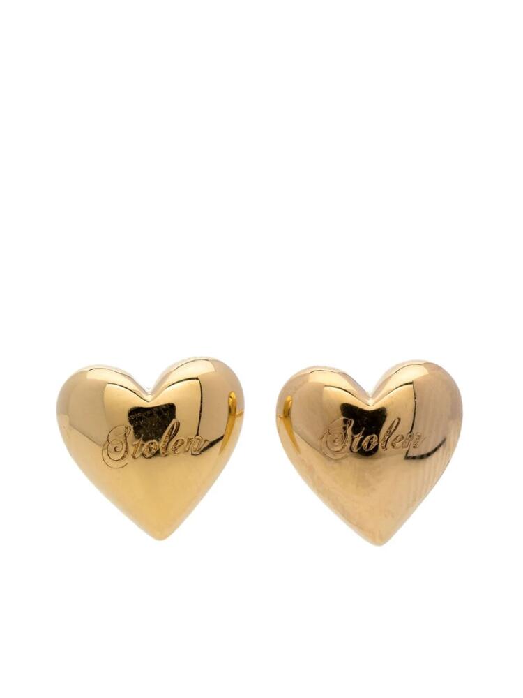 Stolen Girlfriends Club Full Heart stud earrings - Gold Cover