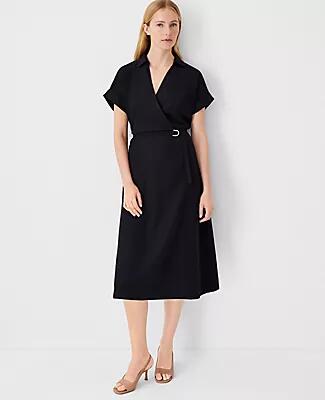 Ann Taylor Crossover Collared Midi Shirtdress Cover