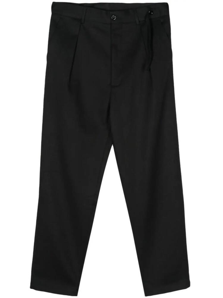 4SDESIGNS virgin wool-silk blend straight-leg trousers - Black Cover