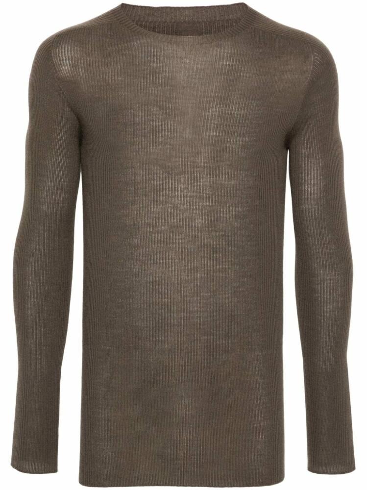 Rick Owens ribbed round neck sweater - Brown Cover