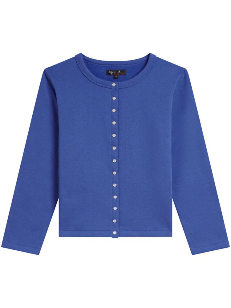 agnès b. button-down cotton cardigan - Blue Cover