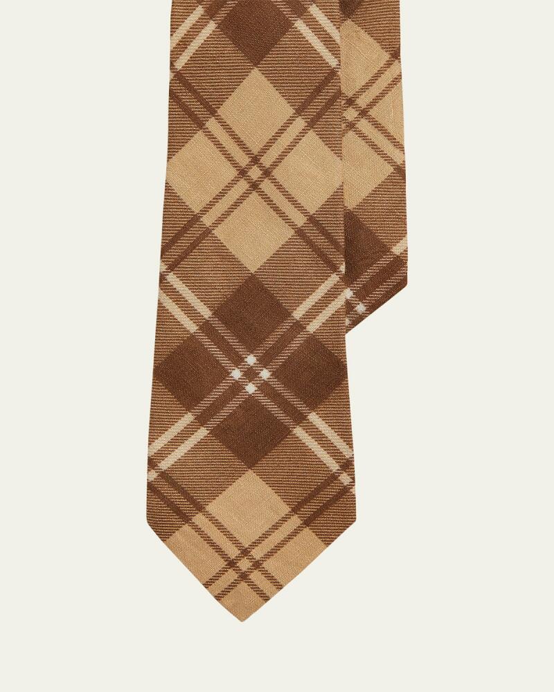 Ralph Lauren Men's Tonal Plaid Linen Tie Cover