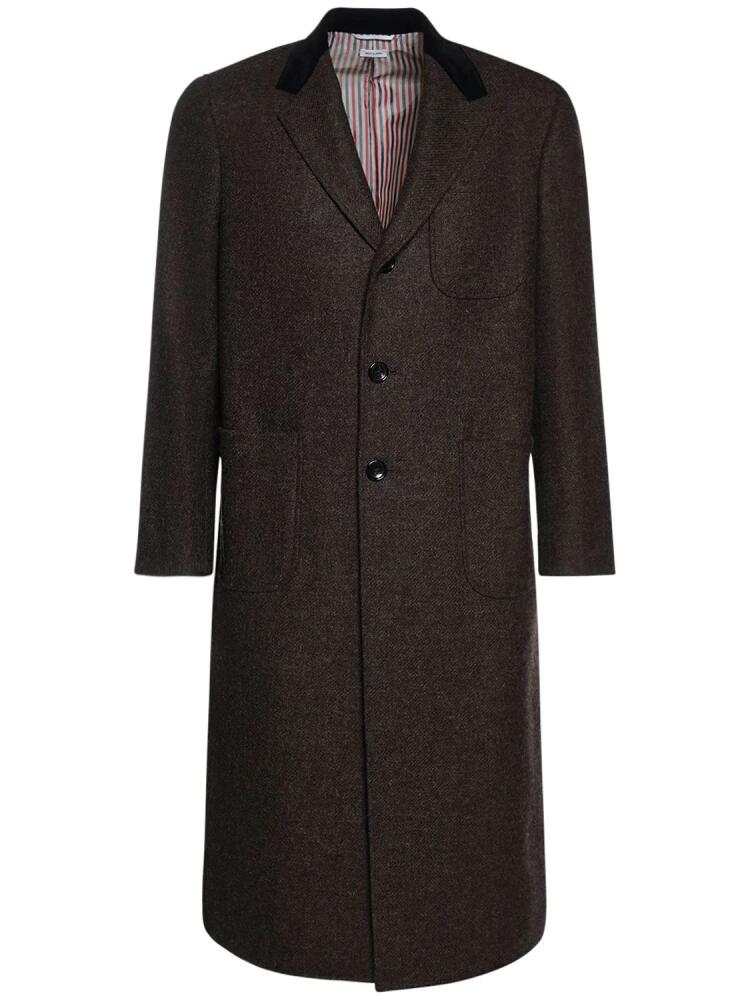 THOM BROWNE Single Breast Wool Long Coat Cover