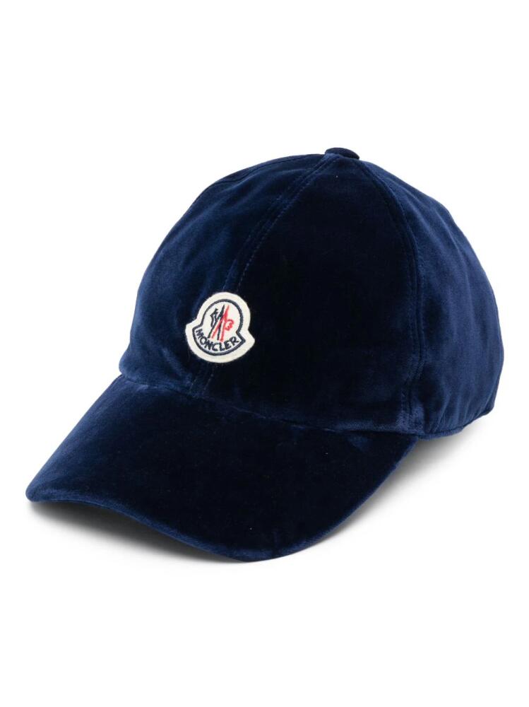 Moncler logo-appliqué cotton baseball cap - Blue Cover