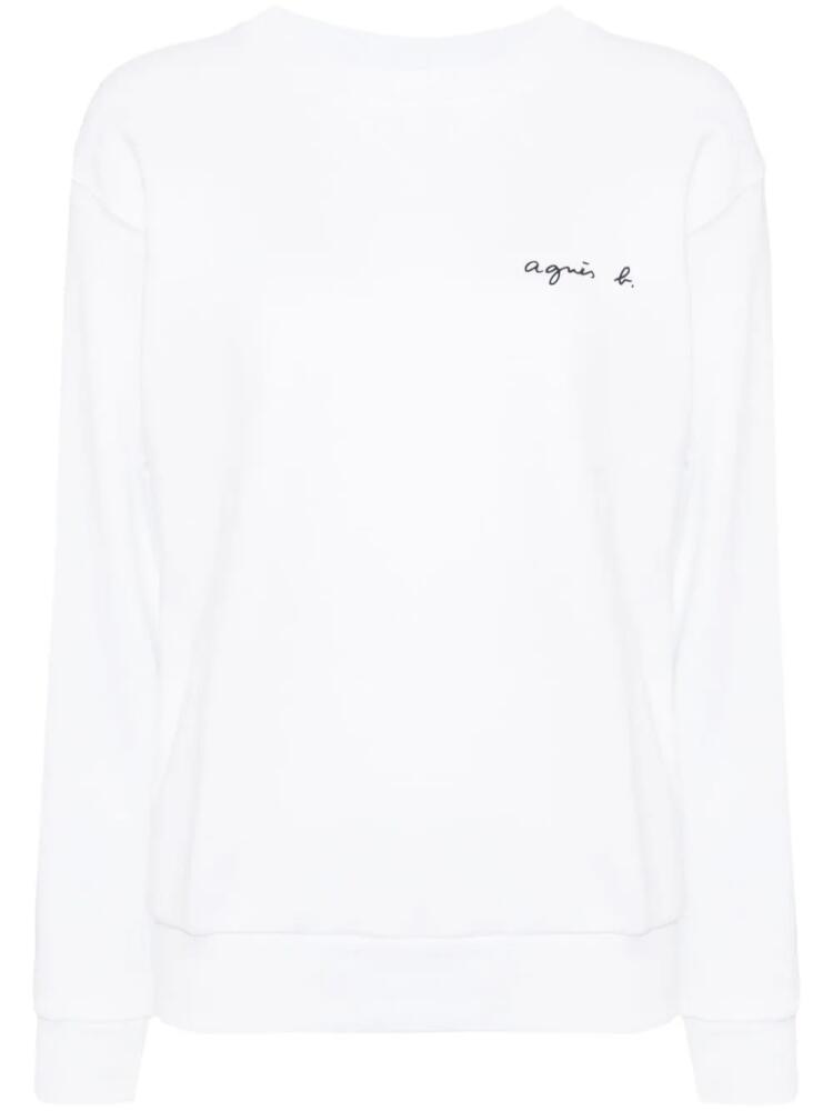 agnès b. logo print sweatshirt - White Cover