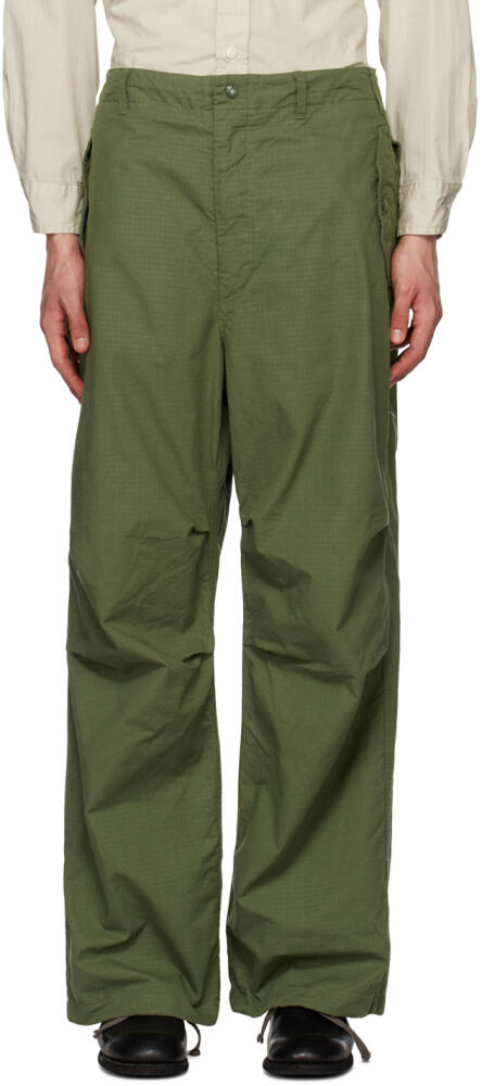 Engineered Garments Green Pleated Trousers Cover