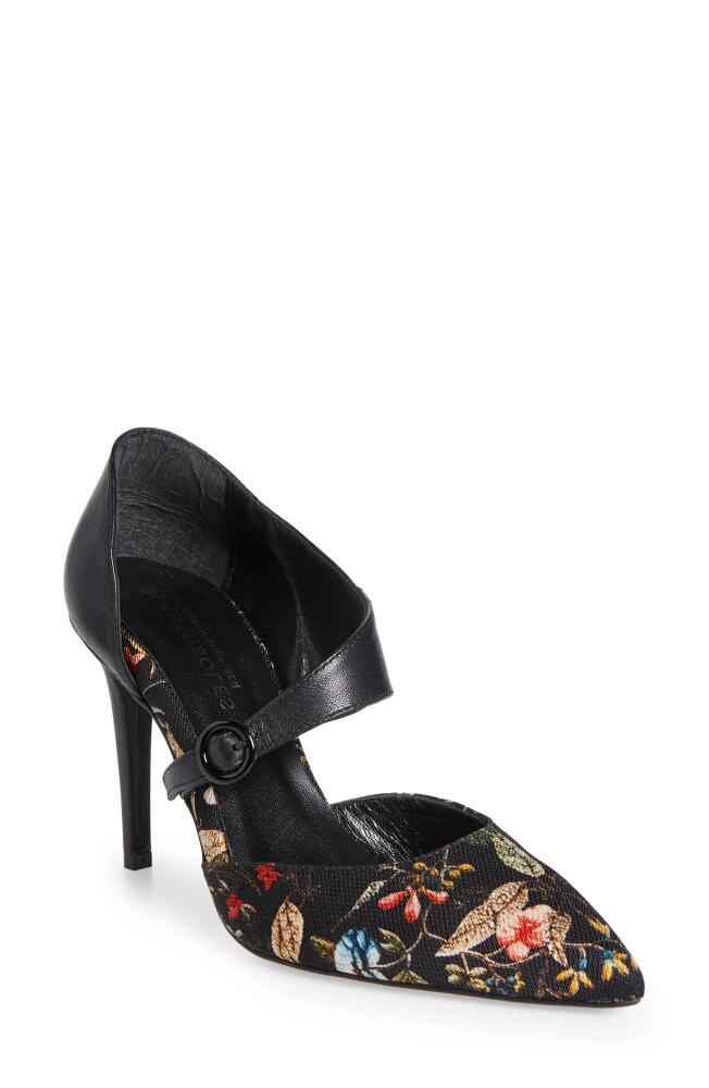 BEAUTIISOLES Sara Pointed Toe Pump in Flowery Fabric /Leather Cover