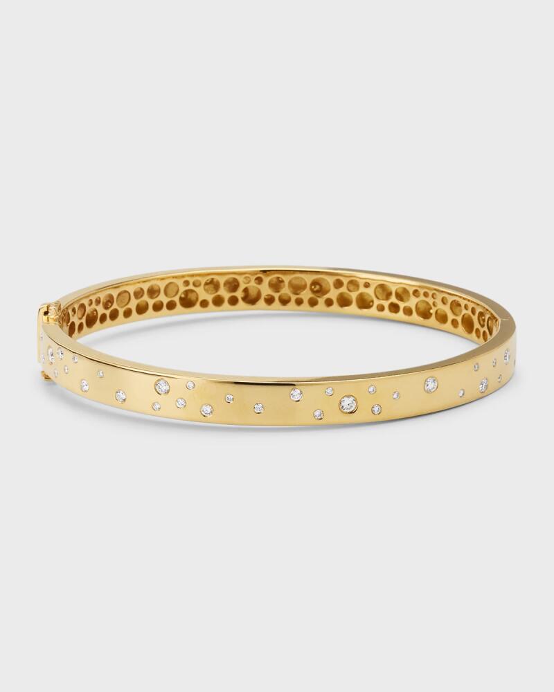 64 Facets 18K Yellow Gold Diamond Bangle Bracelet, 0.80tcw Cover