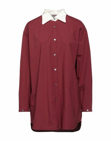 Caliban Woman Shirt Burgundy Cotton, Elastane, Silk Cover