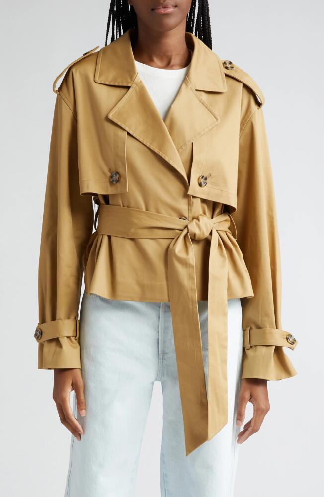 Favorite Daughter The Charles Crop Trench Coat in Sand Cover