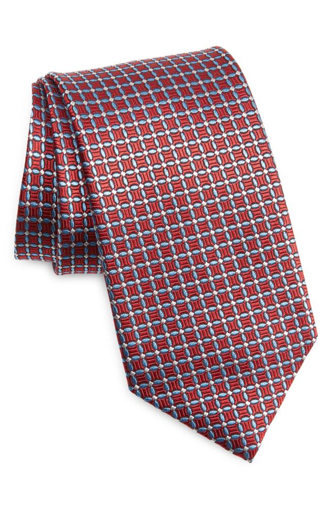 David Donahue Neat Silk Tie in Red Cover